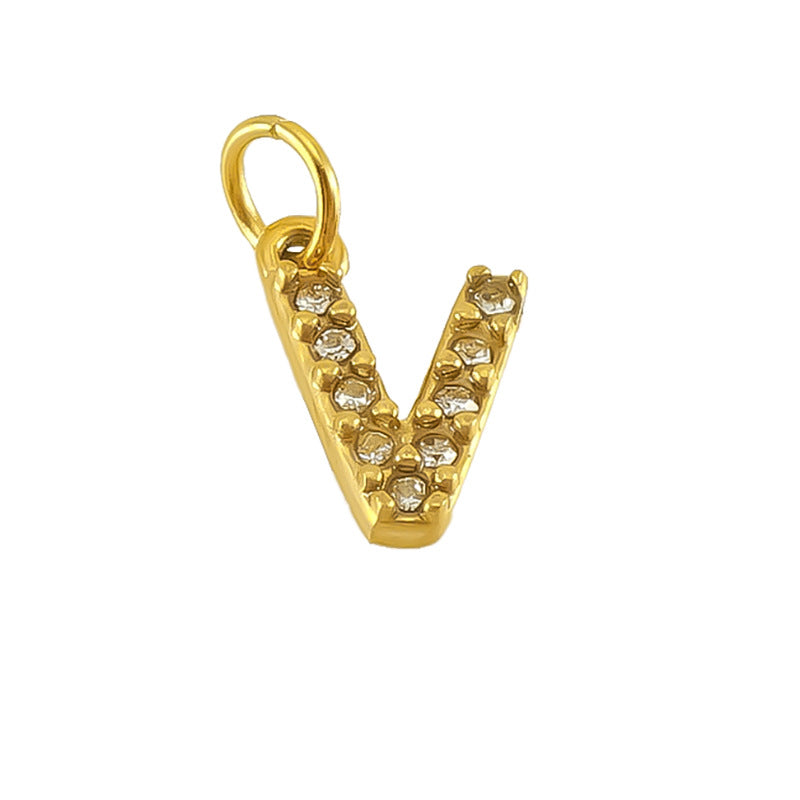 Micro pave CZ Letter Charms