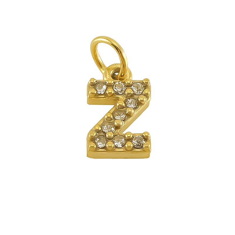 Micro pave CZ Letter Charms