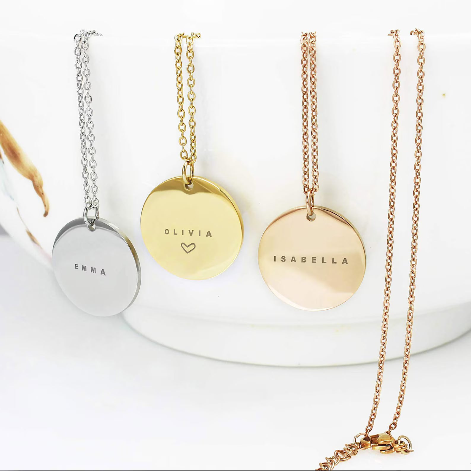 Personalised Round Disc Pendant