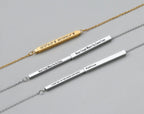 Personalized Secret Message Bar Slider Necklace