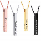 Ginny 3d Engraving bar necklace