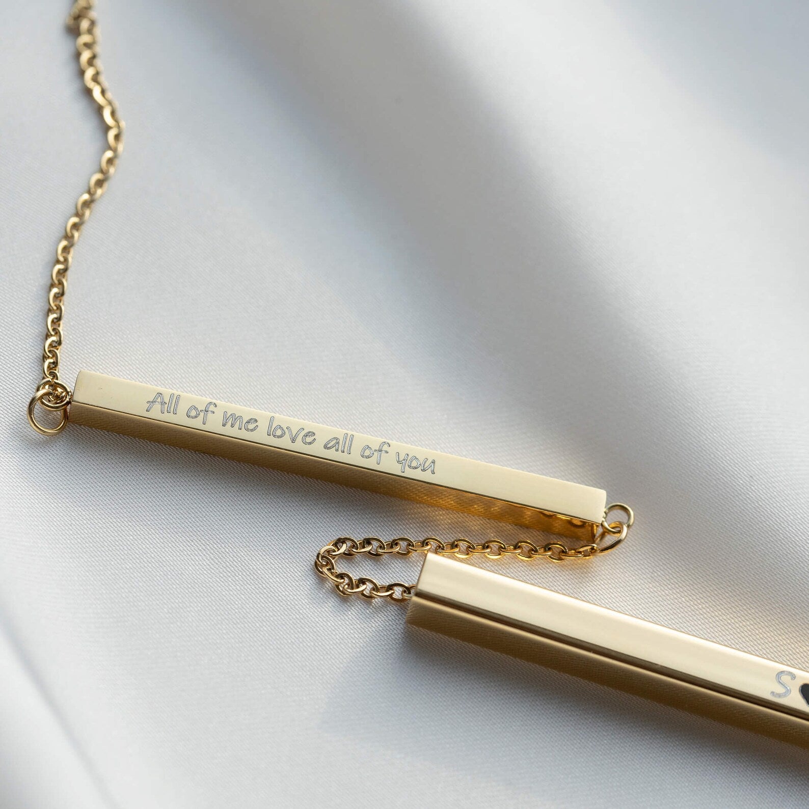 Personalized Secret Message Bar Slider Necklace