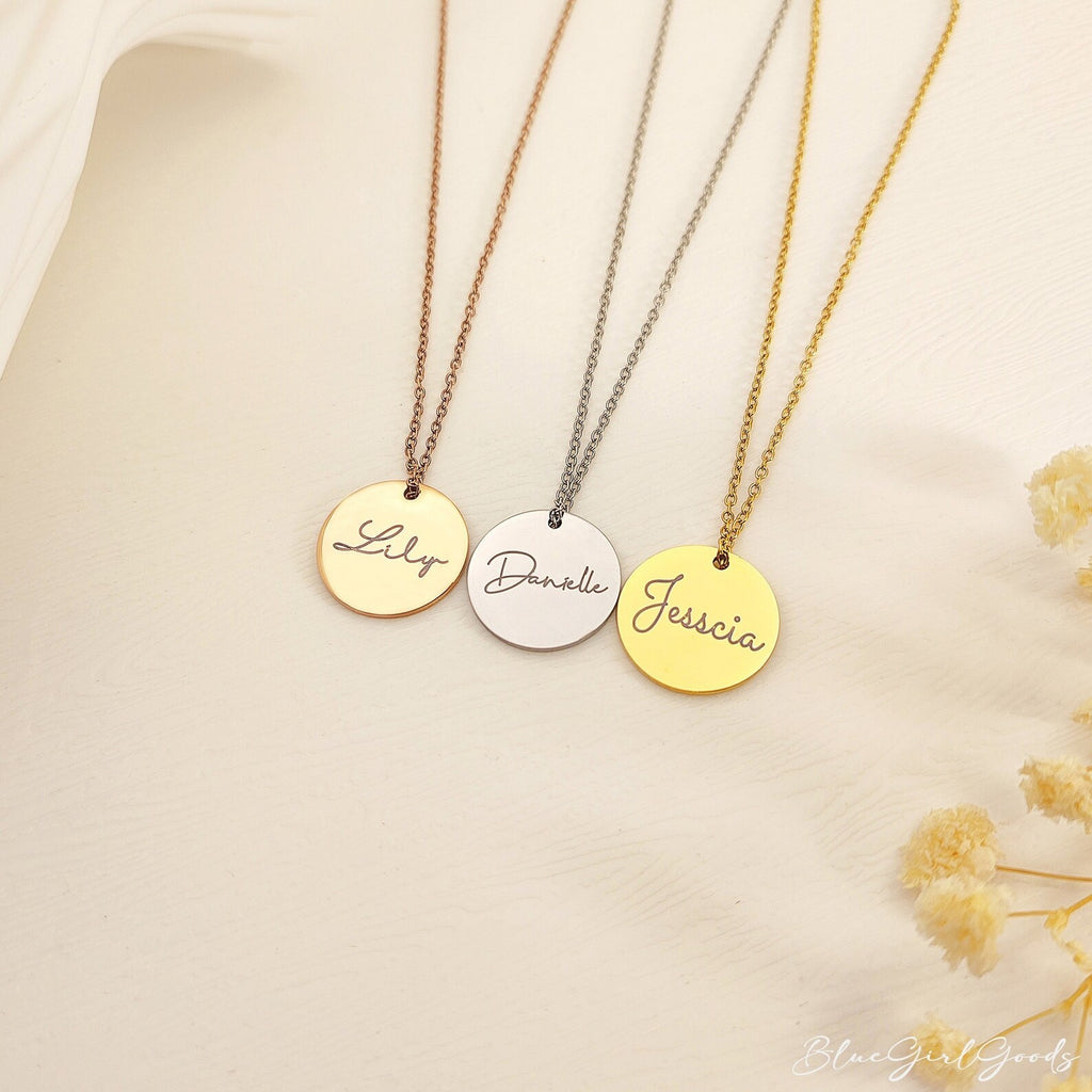 Personalised Round Disc Pendant