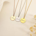 Personalised Round Disc Pendant