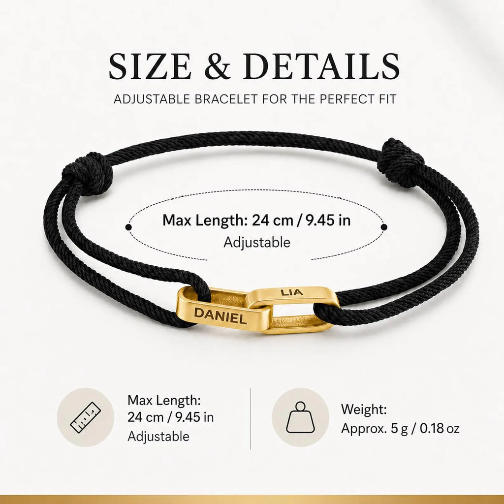 The Interlocked Name Cord Bracelet