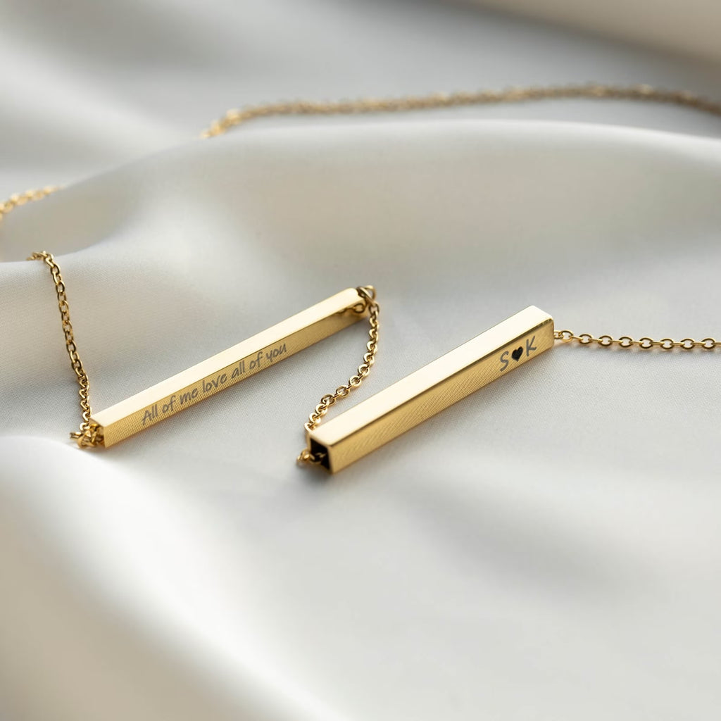 Personalized Secret Message Bar Slider Necklace