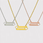 Double Bar Hollow Heart Necklace