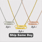 Double Bar Hollow Heart Necklace