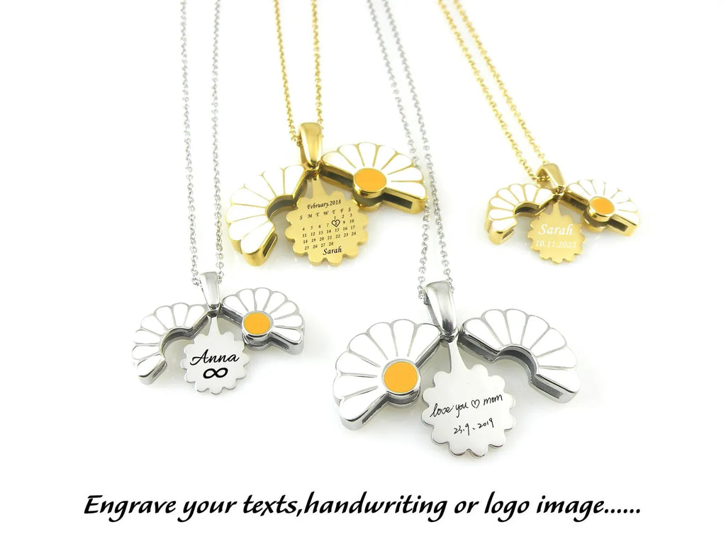 Daisy Pendant with a Hidden Plate