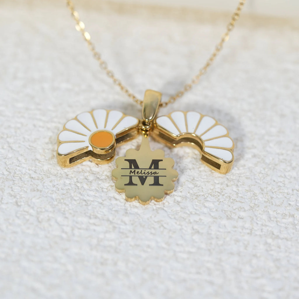Daisy Pendant with a Hidden Plate