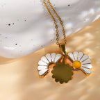 Daisy Pendant with a Hidden Plate