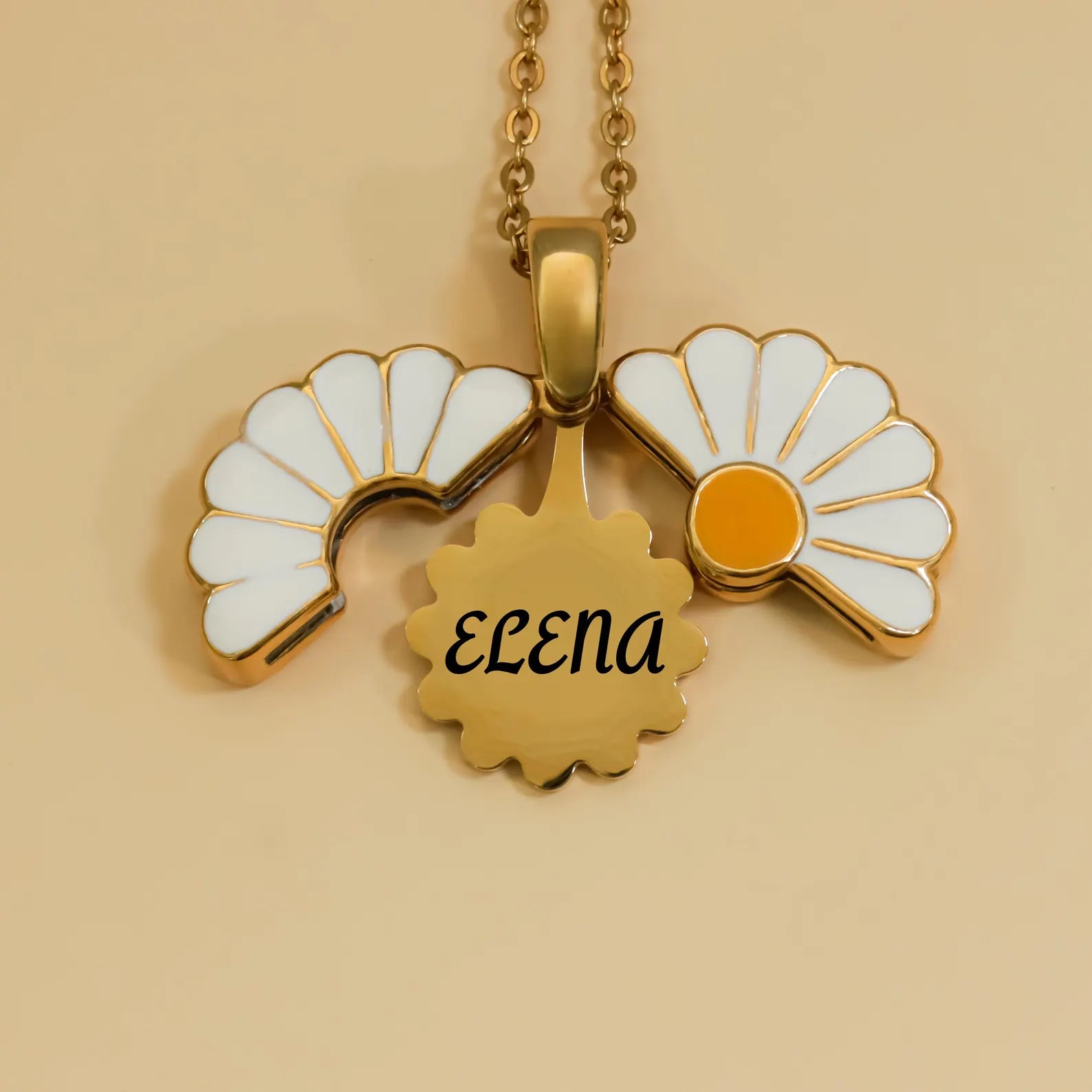 Daisy Pendant with a Hidden Plate