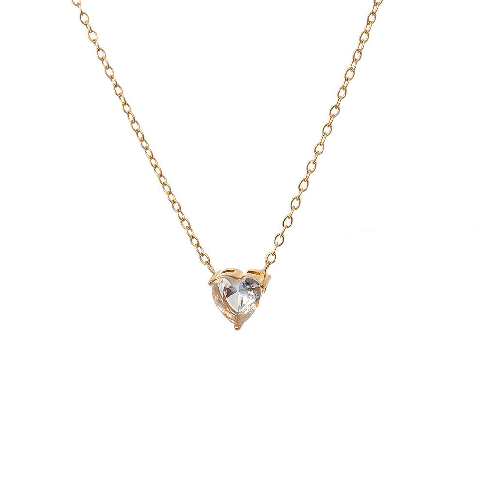 Dainty Heart CZ Necklace