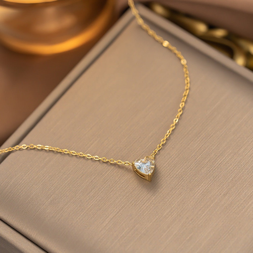 Dainty Heart CZ Necklace