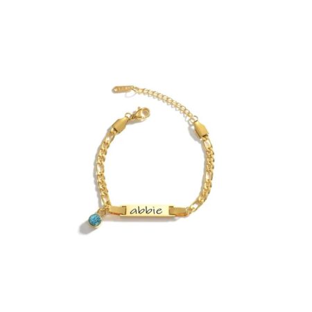 Prince & Princess Bar Bracelet+ Birthstone (0-13yrs)