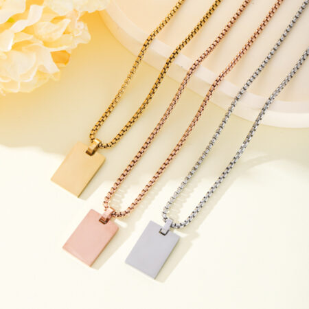 Femi Bar Engraved Pendant Necklace