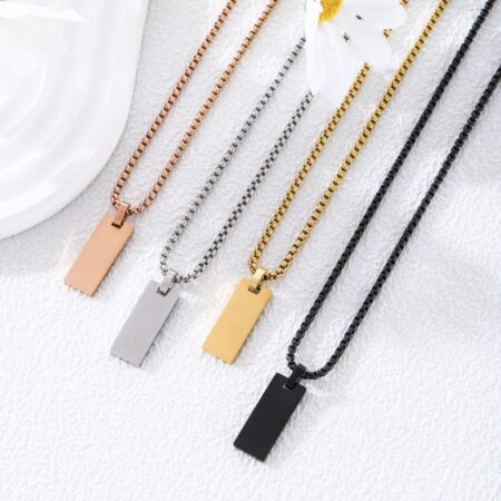 Chris Bar Engraved Pendant Necklace