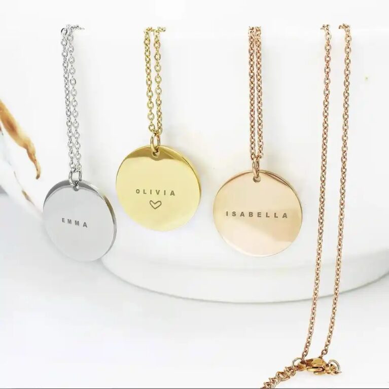 Personalised Round Disc Pendant
