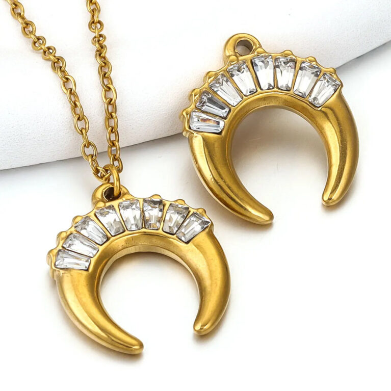 CZ Pave Horn Charm