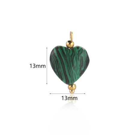 Heart Natural Stone - Malachite Green