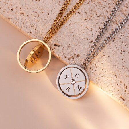 Wanderlust CZ Spinning Necklace